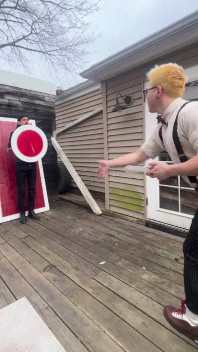 Knife-throwing gone wrong