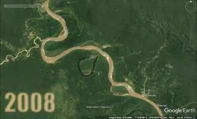 Timelapse OF how an Oxbow Lake is formed