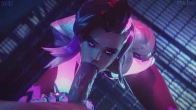 Sombra sucks the tip (Yeero, Volkor)