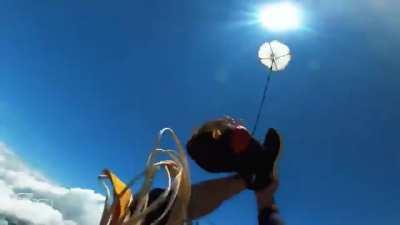 Skydiver Has Horseshoe Malfunction And Bridle Wrapped Around Foot