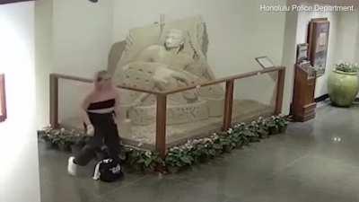 Destroying a sand sculpture