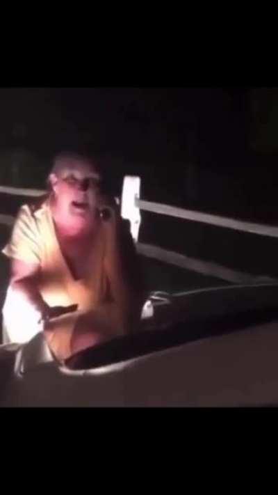 “Ma’am ma’am…. He’s running me over”. Meanwhile, the vehicle never even moved.