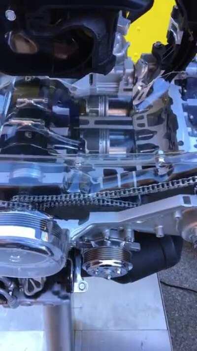 Inside view of a Subaru boxer engine at the 100 Acre Woods Rally last year