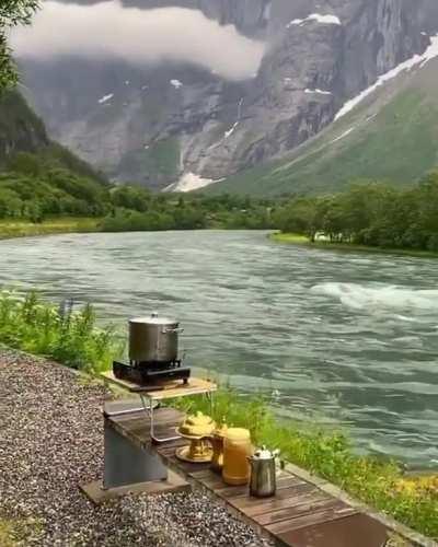 Camping in Stryn in Norway by @alhaqab201 looks amazing