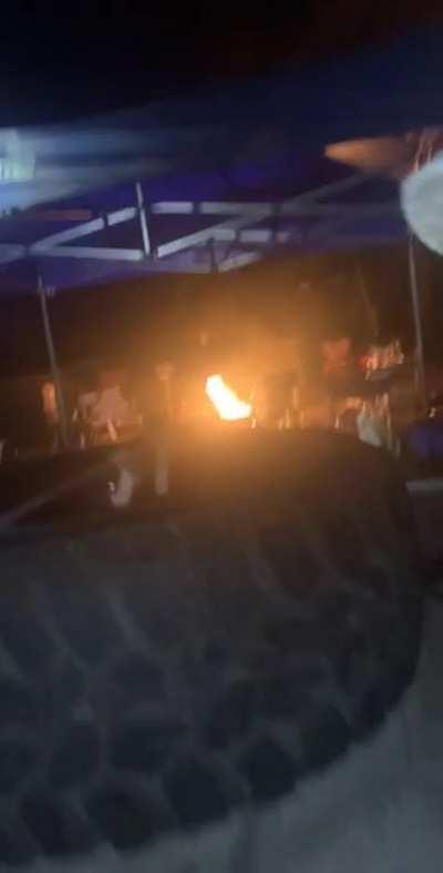 When you don’t tell your mates there’s a deodorant can in the fire.