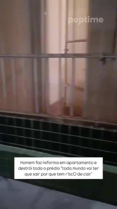 Homem derruba parede estrutural de apartamento pra deixar sua sala maior e acaba comprometendo toda a estrutura do prédio, que caiu um dia depois