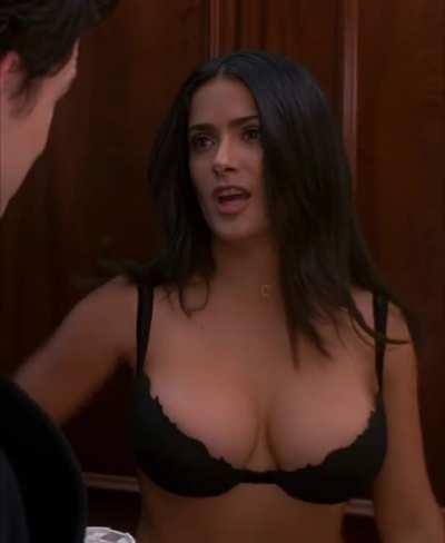 Salma Hayek removing her shirt to brighten your Saturday