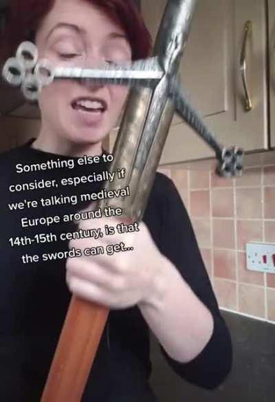 Testing the durability of chianmail armor.