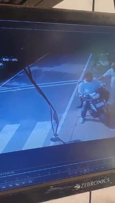 Kid narrowly escapes from getting hit by a truck 