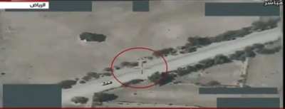 Saudi Air Force targeted a pickup truck carrying supplies to the Houthis in Yemen.