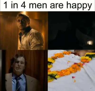 1 in 4 Men are happy 😞