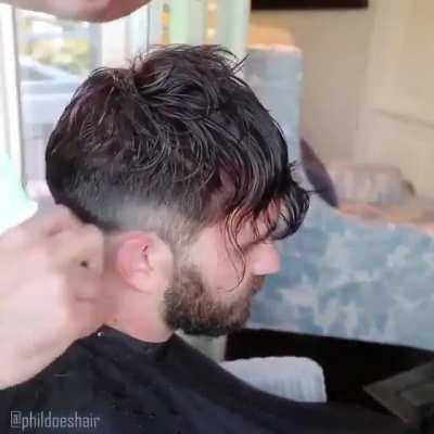 How a toupee is applied and styled.