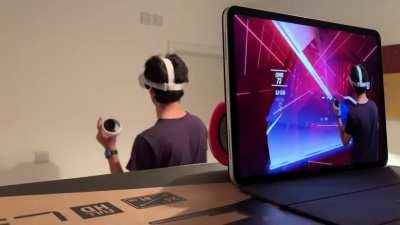 Recording a Beat Saber Mixed Reality video with only a Quest 2 and an iPad