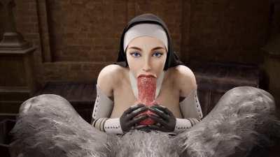 She loves drinking from her favorite werewolf cock (rekin3d)