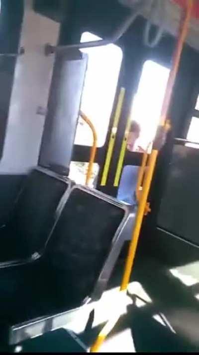 Man threatening another guy inside the bus 😂