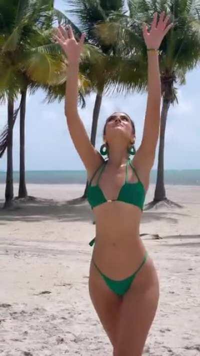 Slaying in Green Bikini