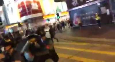 Hong Kong police pushed down and pepper sprayed a pregnant woman at the 831 incident one year anniversary rally