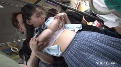 Big Tits Schoolgirl Gets Groped In A Bus - Kurokawa Sarina, Yoshine Yuria, Satou Riko