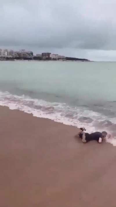 Trying to time a wave.