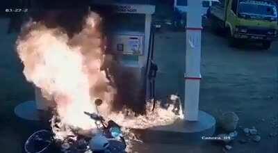 Starting your bike while refueling