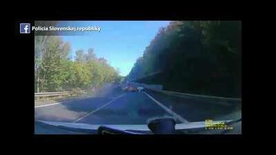 This happened in Slovakia back in 2018. Two polish drivers were speeding and one of them had a collision when illegally passing. Sadly the driver of the oncoming car died.