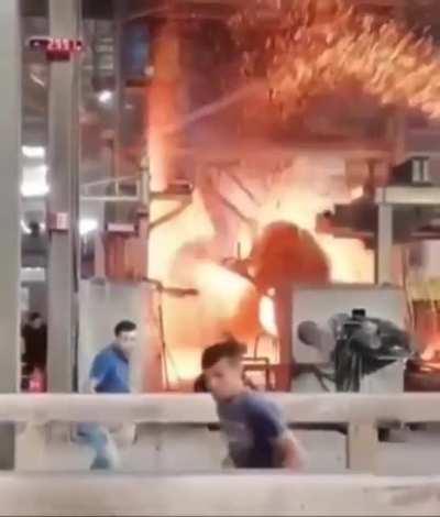 Molten metal sent everywhere