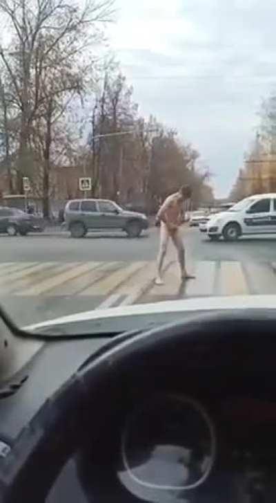 Casually getting rid of the penis on the crosswalk