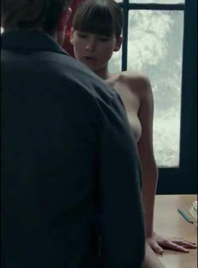 Jennifer Lawrence - Red Sparrow (2017) Nude Scene (With the Guy cropped out as best as possible) [NSFW]