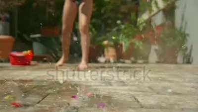 slow mo giantess girls throwing water balloons