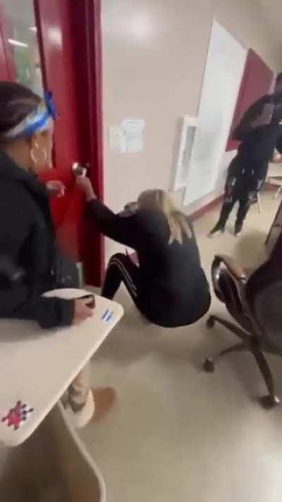 Teacher Gets Punched In The Face By A Male Student After She Slammed A Classroom Door On His Arm