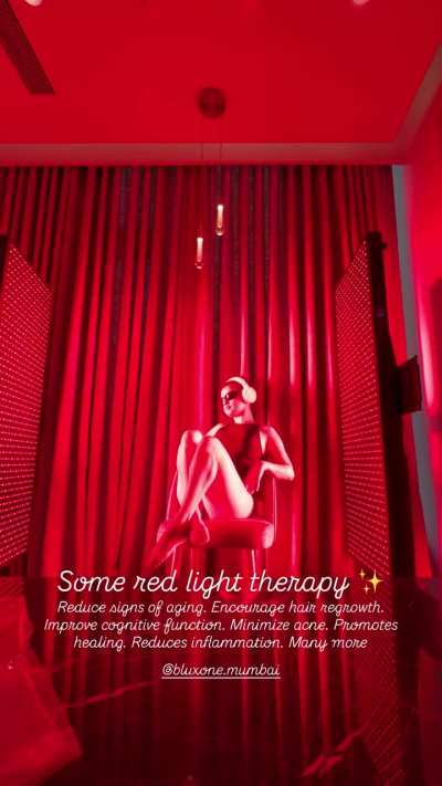 Avneet Kaur getting the red light therapy - Ig story 14th March 2026