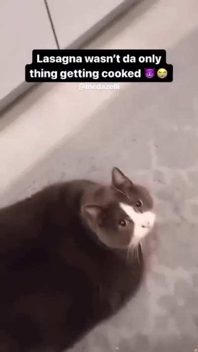 His fat ass is NOT getting any of that lasagna