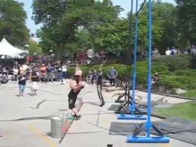 deciding to throw metal kegs