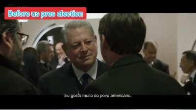 Presidente antes e depois das eleições americanas.