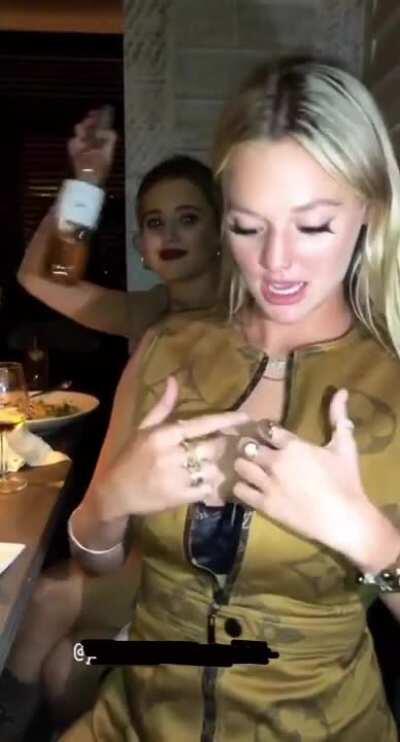 She shows the goods,