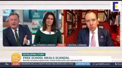 Matt Hancock, British health secretary, brought to task for voting against free school meals during the pandemic.