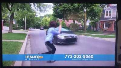 Thought this insurance girl was gonna end it all