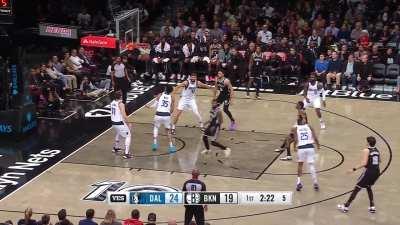 [Highlight] Kyrie drives on three guys at the baseline and shows amazing body control to finish the layup