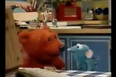 out of context bear in big blue house