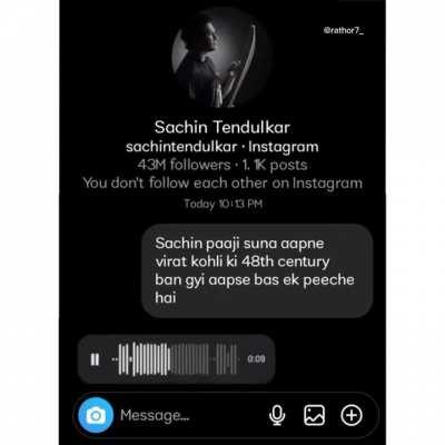 Sachin paaji's honest reaction on Koach's 100