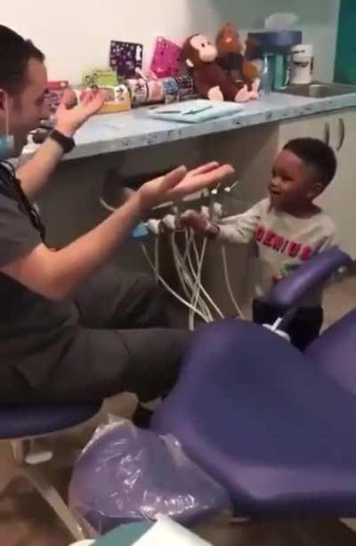 Doctor making this kids day