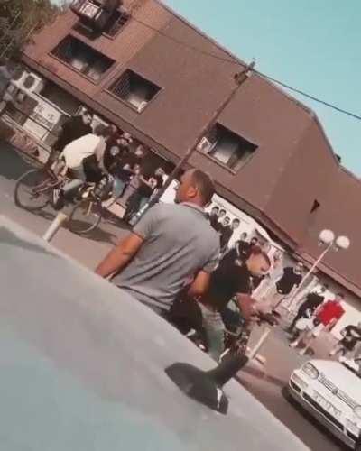 A group of Serbs screaming 