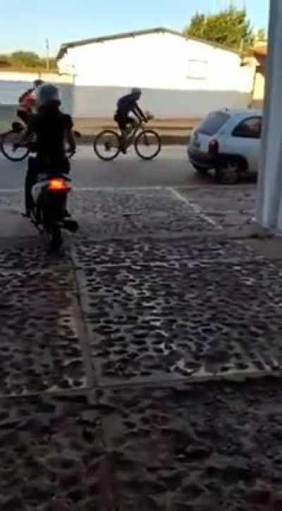 So she just bought her new bike