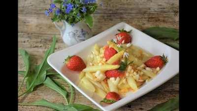 Makaron z truskawkami