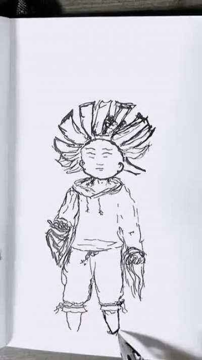 Uh Oh Its Magic, me, pen and ink, 2022