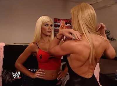 Sable showing off to Torrie Wilson
