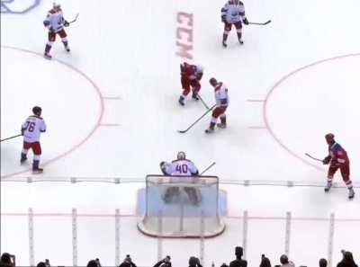 In 2019 - Vladimir Putin scores eight goals (against former NHL players) to help lead his team to a 18-6 win