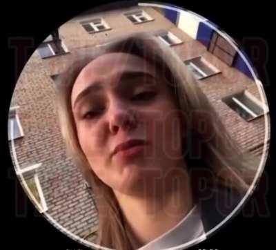 A girl was making a video and accidentally filmed someone jumping out of the window