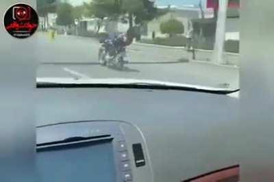 Idiot engages in distracted driving. The results are as you'd expect