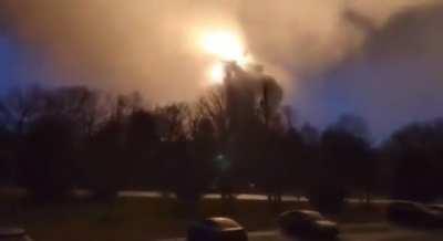 Massive explosion during the Nashville tornado tonight, Dec 9th